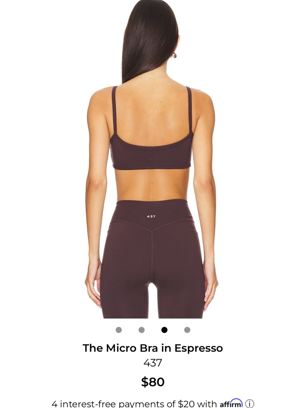 437 micro bra espresso - Women's brown sports bra - Picture 3 of 7